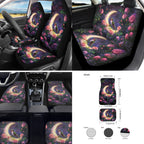 Jeiento Hummingbird 17 Piece Car Seat Cover Full Sets Car Accessories Set Car Front and Back Floor Mats Steering Wheel Covers Moon Armrest Cover Car Seat Belt Covers Coaster Keychain