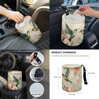 Jeiento Hummingbird 14 PCS Car Seat Cover Full Set Steering Wheel Cover Seat Belt Cover Trash Can Rear View Mirror Cover Flowers Coaster Center Console Cover Gear Shift Knob Cover Set Universal Fit