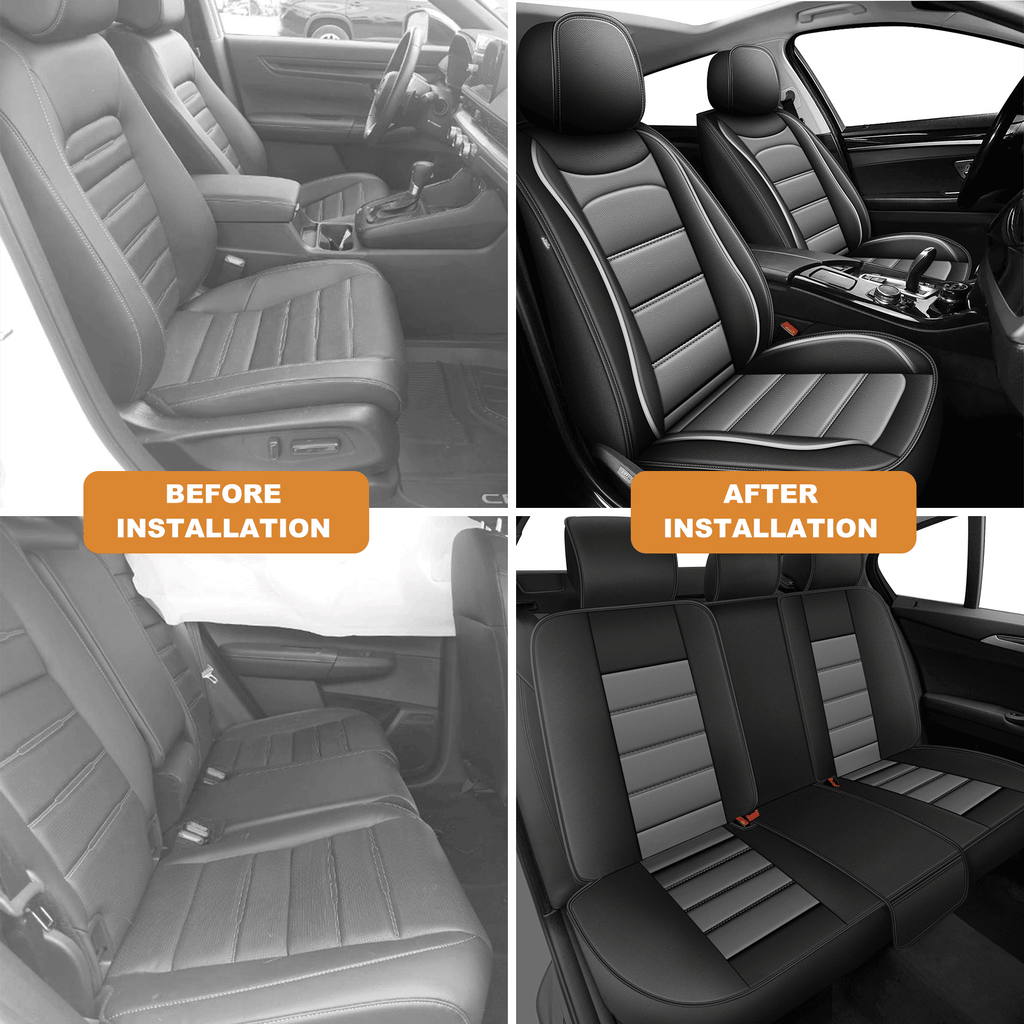 Car Seat Cover Fit for Acura MDX 2004-2025,Waterproof Stain-resistant Leather Heavy-Duty Car Seat Covers Protector Gray,Full Set(2 Row 5 Seats)