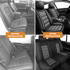 Car Seat Cover Fit for Acura MDX 2004-2025,Waterproof Stain-resistant Leather Heavy-Duty Car Seat Covers Protector Gray,Full Set(2 Row 5 Seats)
