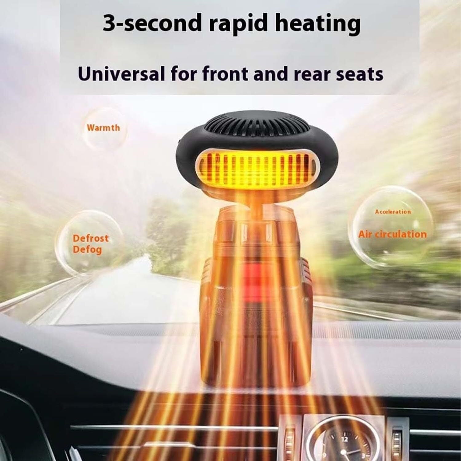 Battery Operated Heaters For Indoors Car, Battery-Powered Heater, 1500mah Rechargeable Space Heater For Camping Tent Tricycles Office, Car Window Defogger Long Lasting Quiet (10-cell)