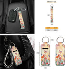 Yuyamidu 16 PCS Car Seat Cover Set with Steering Wheel Cover Tulip Seat Belt Strap Pad Butterfly Cup Holder Rear View Mirror Cover Keychain Gear Shift Knob Cover Car Shade for Front Windshield