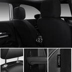 CAR GRAND Memory foam Leather seat covers Airy cool 3D Foam Water-resist Universal FIT leather car seat covers Front seat For Cars SUV Truck, Automotive seat protector Comfort faux Leather Black Gray