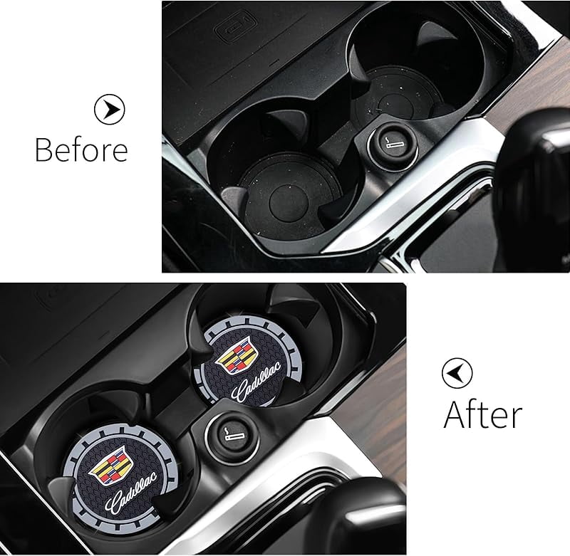 Car Cup Holder Coaster for BMW M 1 3 5 6 Series X1 X3 X7 X5 X6 Z4 7 Series Recessed Silicone CupHolder Coaster Interior Accessories 2.75in 2Pieces, Black-04