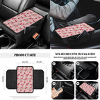 Yuyamidu 14 PCS Cherry Car Seat Covers Set with Steering Wheel Cover Daisy Seat Belt Covers Trash Bin Rear View Mirror Cover Pink Car Armrest Cover Cushion Coasters Gear Shift Knob Cover