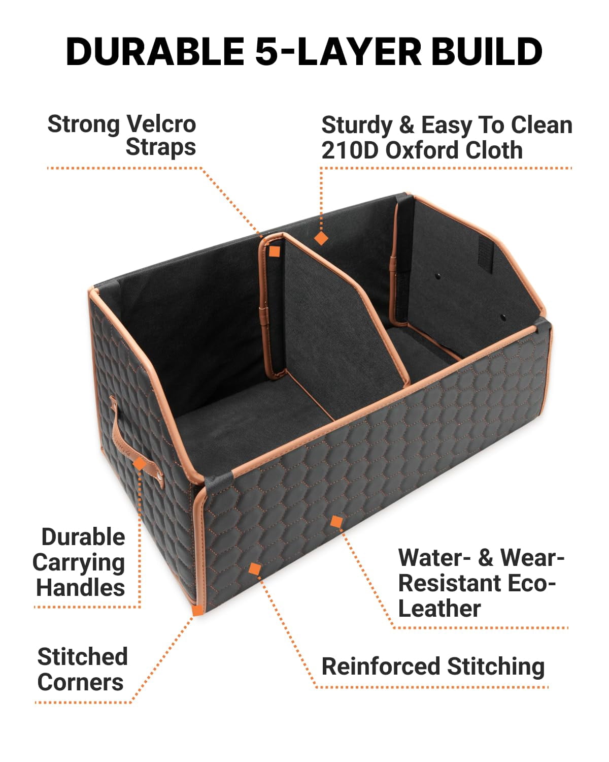 Owleys Premium Foldable Trunk Organizer for SUV | Car Trunk Storage Organizer | Car Trunk Organizer for SUV | Car Box Organizer Trunk | SUV Cargo Organizer | SUV Organizer 17 in Hexy