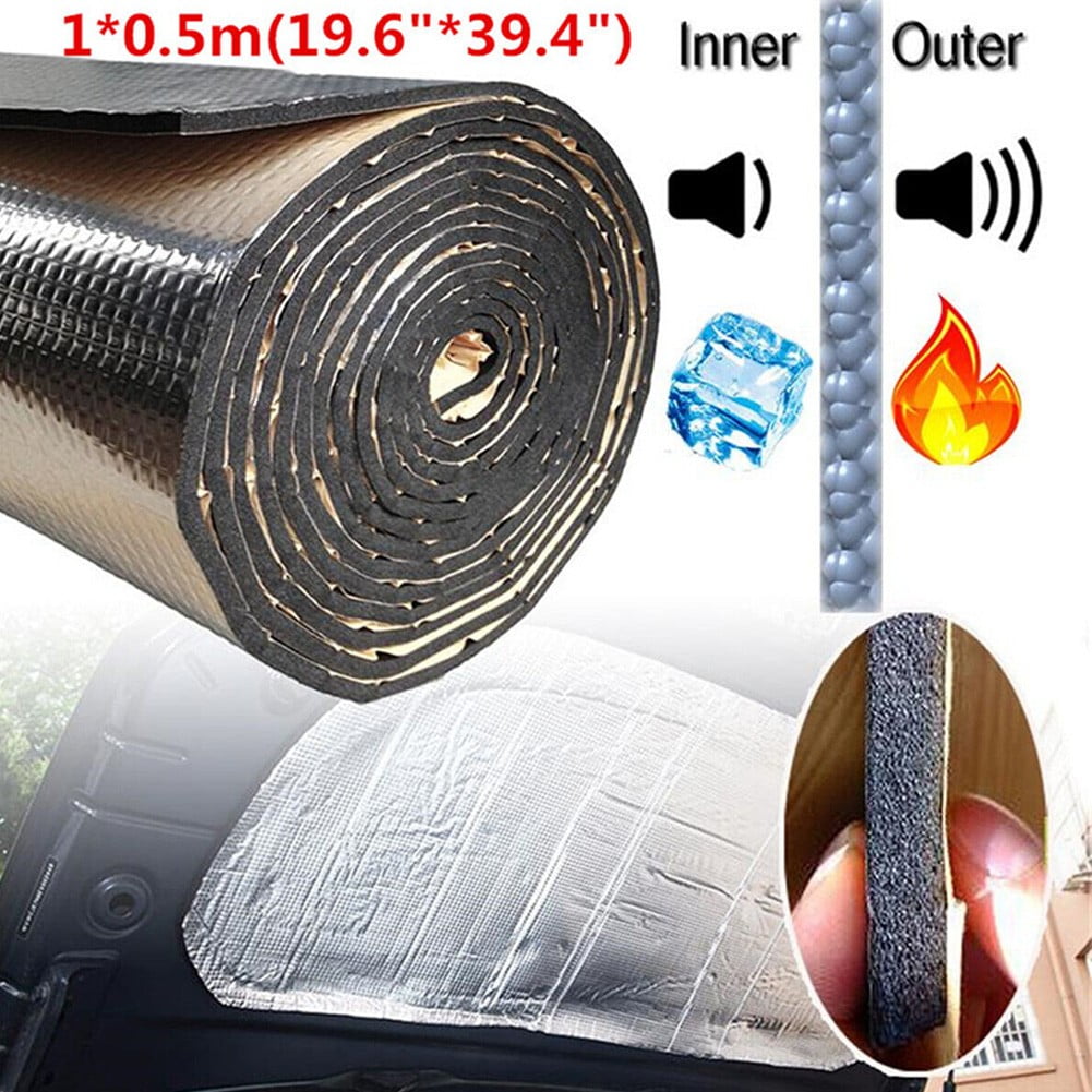 10mm Car Hood Insulation Sound Deadening Pad Heat Shield Thermal Mat Aluminum