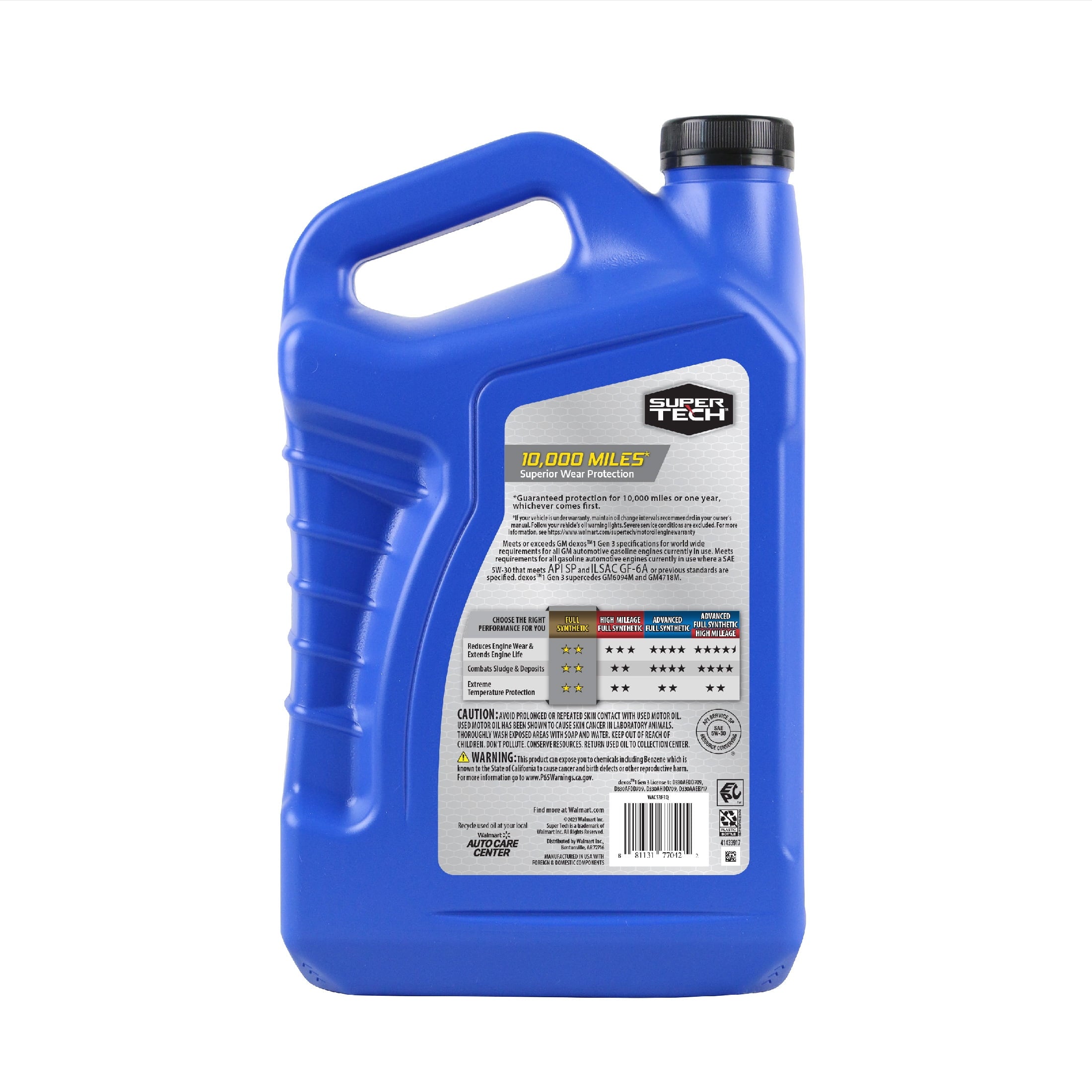 (2 pack) Super Tech Full Synthetic SAE 5W-30 Motor Oil, 5 Quarts