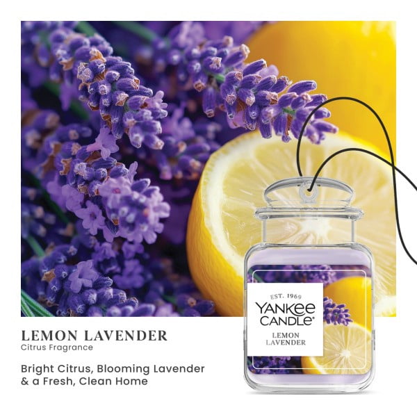 Yankee Candle Car Jar Ultimate Hanging Car Air Fresheners, Lemon Lavender, 0.96 oz (Pack of 12)