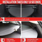 Fit Toyota RAV4 2019 2020 2021 2022 2023 2024 Black Retractable No Gap Cargo Cover for Toyota RAV4 2019-2024 SUV Accessory Rear Trunk Car Privacy Shield Shade Cover