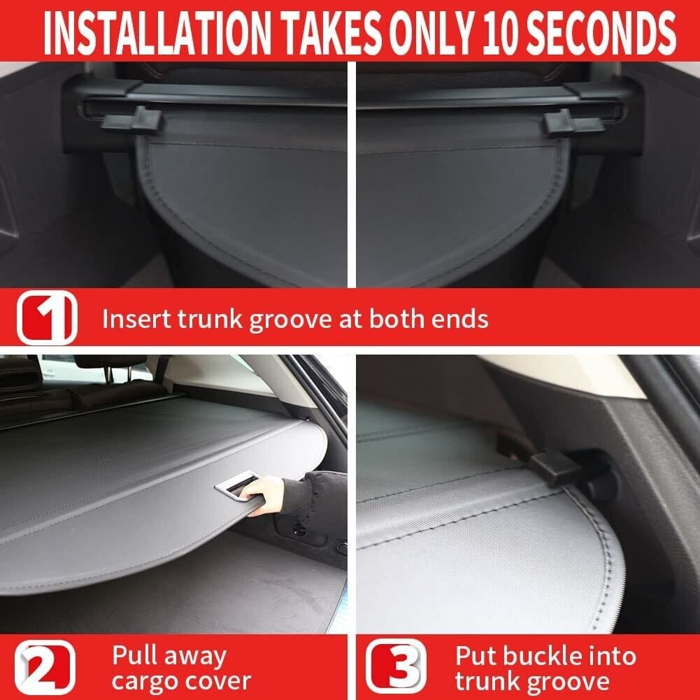 Fit Toyota RAV4 2019 2020 2021 2022 2023 2024 Black Retractable No Gap Cargo Cover for Toyota RAV4 2019-2024 SUV Accessory Rear Trunk Car Privacy Shield Shade Cover