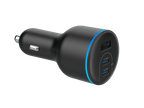 (2 pack) Onn 62W Multi-Port USB-C/USB-A Car Charger, Fast Charging, USB-IF Certified, Foldable Plug, White - Compatible with iPhone, iPad, AirPods, Samsung Galaxy, Note, Pixel & More