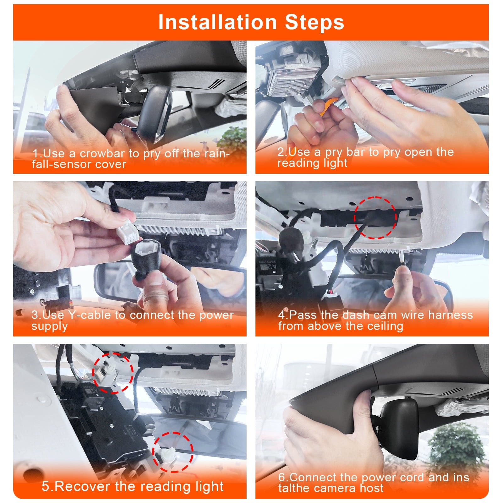 Mangoal Honda CRV Dash Cam Front 4K and Rear 1080p Starvis Sensor Custom Fit for Gen6 CR-V & CR-V Hybrid 2023-2026(Black), OEM Look, UHD 2160P Video, WiFi & App, GPS, 128GB Card