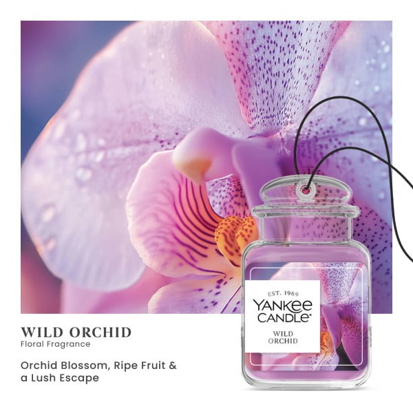 Yankee Candle Car Jar Ultimate Hanging Car Air Fresheners, Wild Orchid, 0.96 oz (Pack of 12)