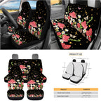 Yuyamidu Mushroom Car Seat Cover Set of 15 Daisy Steering Wheel Cover Seat Belt Covers Trash Bag Air Vent Holder Rear View Mirror Cover Cup Coasters Key Chain Auto Interior Accessories