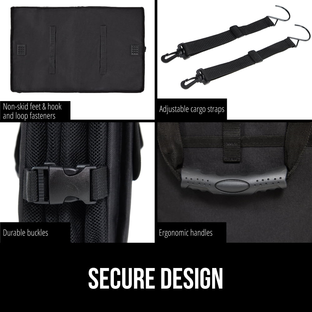 GORILLA GRIP Trunk Storage Organizer, Collapsible Container for Car Sedan or SUV, Black