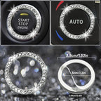 DEA 12 Pcs Bling Car Accessories Set for Women Car Floor Mats Full Set Steering Wheel Cover Seat Belt Covers Coasters Universal Fit Car SUV Truck Van Silver