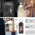 Jeiento Deer 13pcs Set Car Seat Cover Set with American Flag Steering Wheel Cover Seat Belt Strap Cover Armrest Cover Key Chain Coasters Lipstick Holder Universal Fits SUV Sedan Truck Van