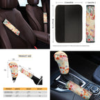 Yuyamidu Tulip Car Seat Covers Set with Steering Wheel Cover Seat Belt Covers Trash Bin Rear View Mirror Cover Butterfly Car Armrest Cover Cushion Coasters Gear Shift Knob Cover for Women, 14 PCS