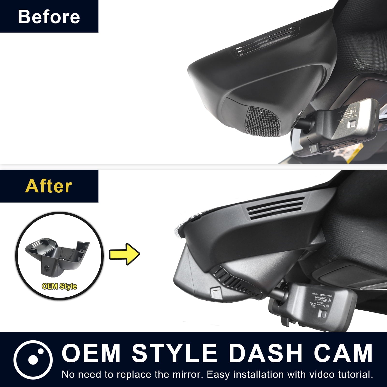 Mangoal 4K Dash Cam Custom fit for Dodge RAM 2500/3500 2019 2020 2021 2022 2023 2024 2025 2026(Model F), OEM Look, UHD 2160P Video, WiFi & App, 64GB Card