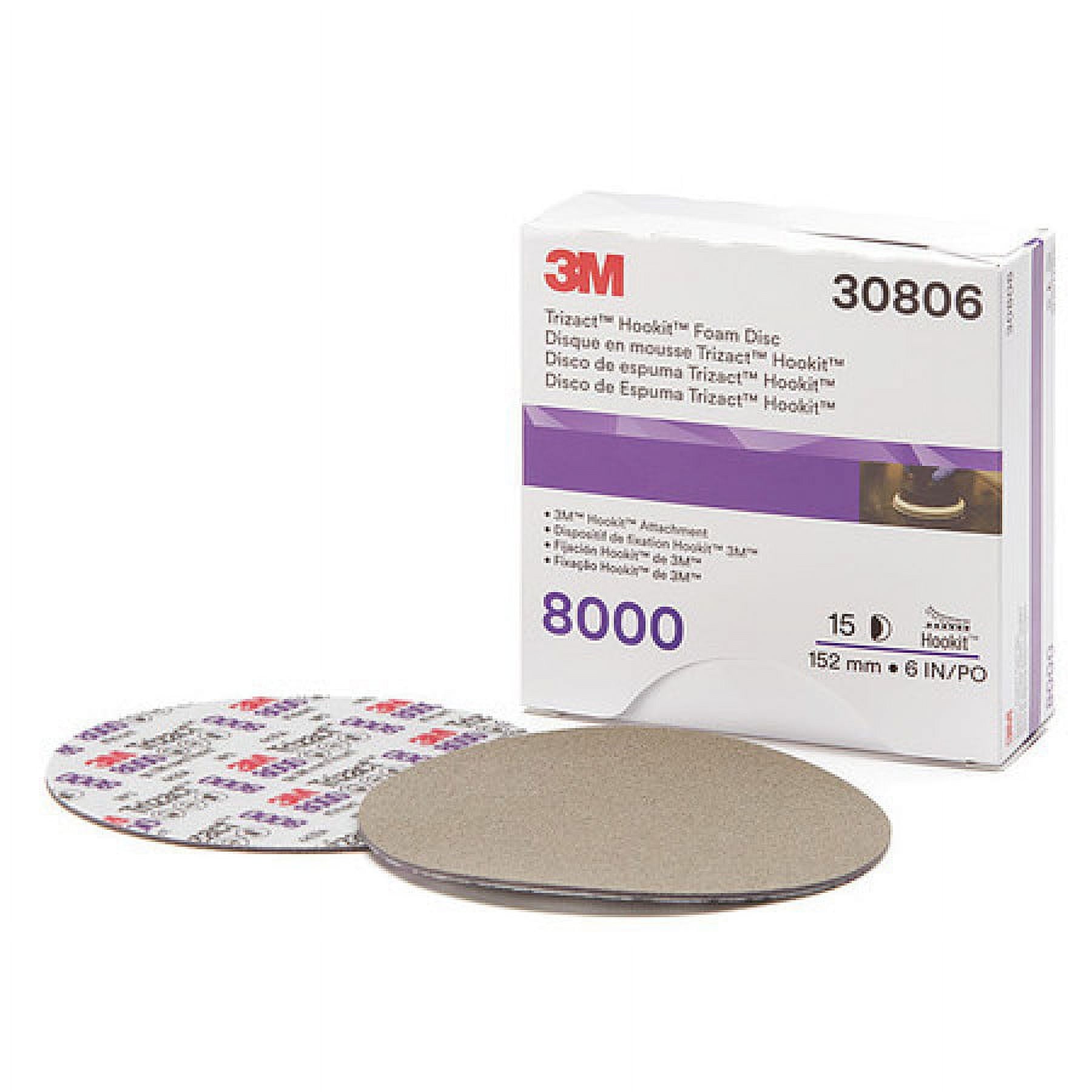 3M 30806 Polishing Pad,Foam,6" Size,PK15