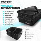 FORTEM Car Trunk Organizer, Collapsible Multi Compartment SUV Organizer, Foldable Storage for Car Accessories for Women Men, 600D Oxford, Non Slip Bottom, Securing Straps, Soft Cover (65L)