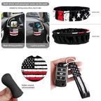 KUIFORTI American Flag Car Seat Covers,Breathable Automotive Seat Covers for Cars SUV Pick-up Truck Sedan,Universal Fit Anti-Slip Steering Wheel and Seat Belt Cover Set