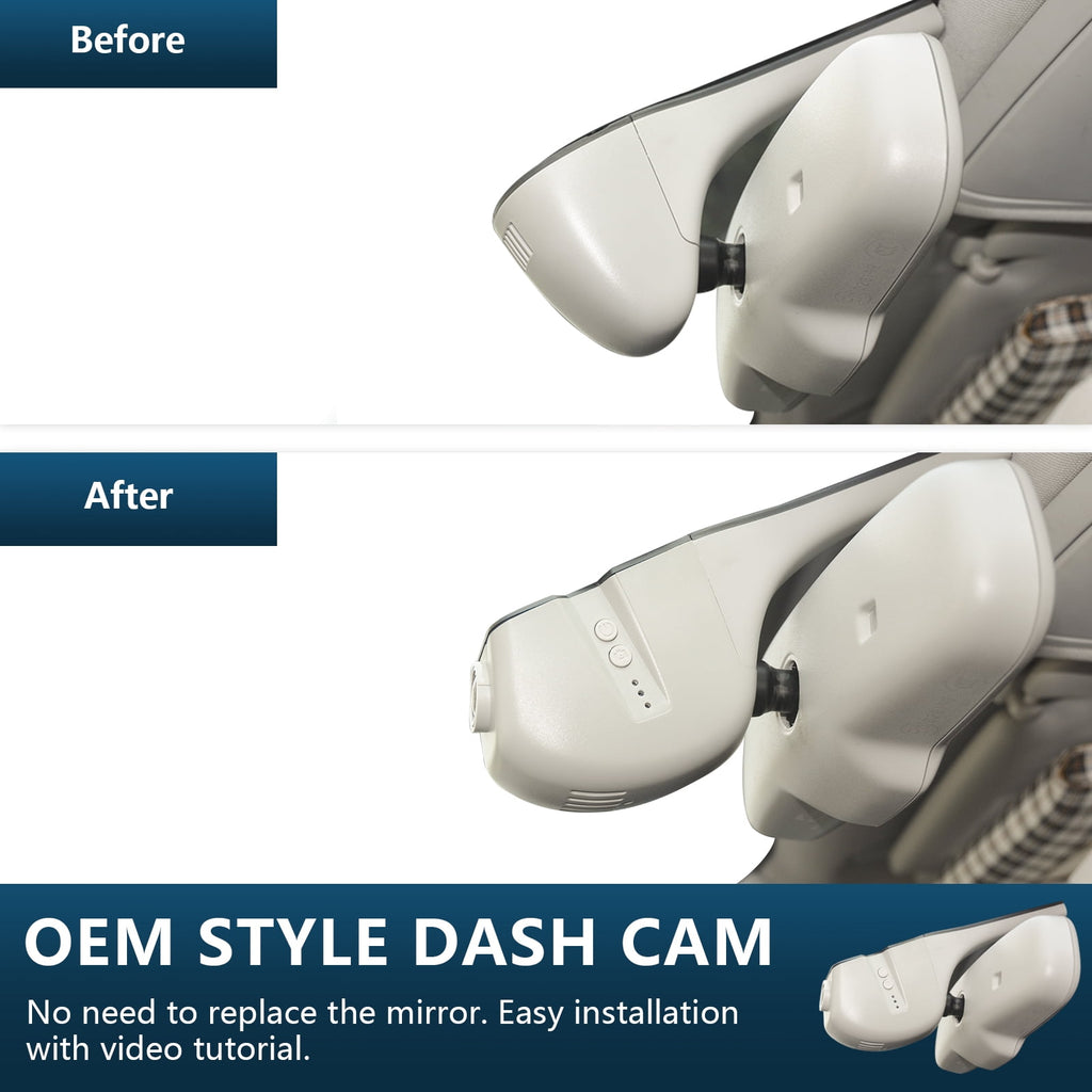 Mangoal 4K Dash Cam Custom Fit for Audi (Model B) A4 A6 Allroad A3 A5 A6 Q5 A8 S8 A7 S5 Q3 S3 S7, OEM Look, WiFi & App, GPS, 64GB Card, Beige