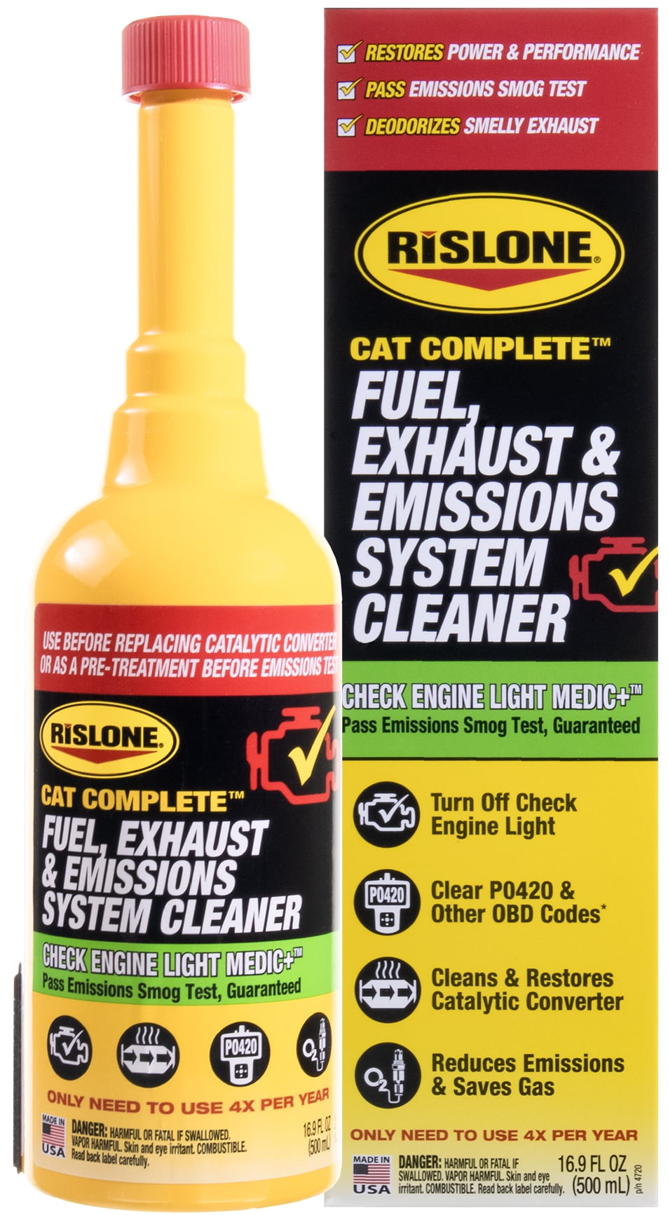 (2 pack) Rislone Cat Complete Fuel, Exhaust & Emissions System Cleaner, 16.9 oz