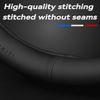 3D Embossed Custom Fit Steering Wheel Cover For Infiniti, Non-Slip Nappa Leather Wrap for Enhanced Grip & Comfort, Includes 2 Car Coasters & Fast Charging USB Cable Black