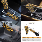 Jeiento Sunflower Car Seat Covers Full Set 11 PCS, Front Back Car Seat Covers Keychain Headrest Cover Coasters Handbrake Cover Gear Shift Knob Cover Auto Accessories for Women Men