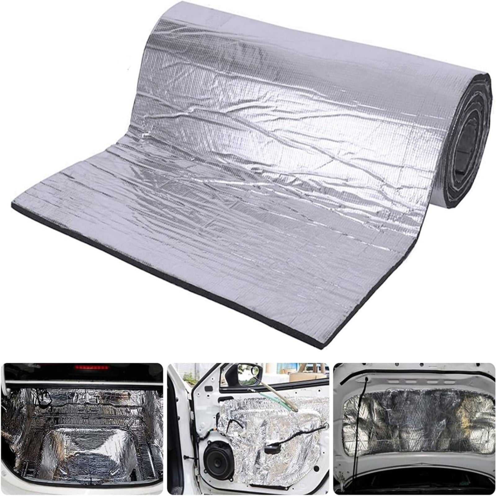Mfigree Car Heat Sound Deadening Insulation Mat, Foam Self Adhesive Mat Roll Fireproof for Auto Hood Engine Roof Door and Trun 200 Cm X 50 Cm X 10 Mm