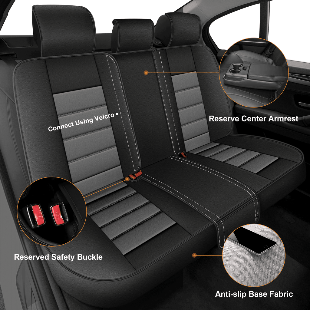 Car Seat Cover Fit for Acura MDX 2004-2025,Waterproof Stain-resistant Leather Heavy-Duty Car Seat Covers Protector Gray,Full Set(2 Row 5 Seats)