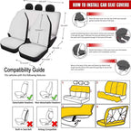 Jeiento Sunflower Car Seat Covers Set of 15 Steering Wheel Cover Seatbelt Cushion Pad Trash Bin Car Vent Organizer Pouch Rearview Mirror Cover Cup Holder Wristlet Keychain for SUV Van Sedan