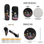 Yuyamidu Skull Car Seat Cover Full Set of 15 Red Mushroom Car Floor Mats Steering Wheel Cover Seat Belt Covers Cup Coasters Handbrake Cover Set