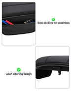 KBH Center Console Cover for 2023-2026 Honda Pilot Accessorie, 2024 2025 2026 Honda Ridgeline/Passport Armrest Cover with Side Pockets, Black Leather Middle Console Lid Protector