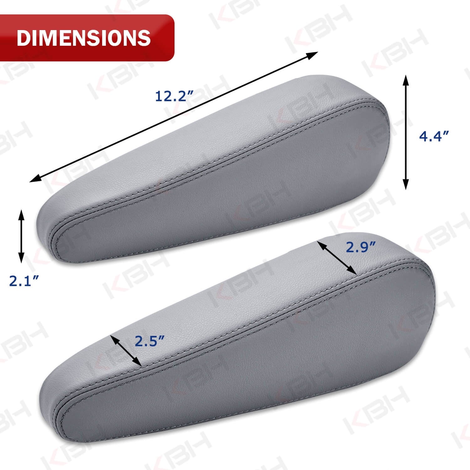 KBH 2 PCS Car Front Seat Armrest Covers for Lexus GX470 2003-2009, Arm Rest Protector Cover Leather Interior Accessories, Gray