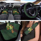 Jeiento Funny Frog Car Accessories Sets with Car Seat Cover Protector Car Floor Mats Auto Steering Wheel Cover Car Armrest Cover Seat Belt Pads Cup Coasters Keychains Lipstick Holder 17 Pack