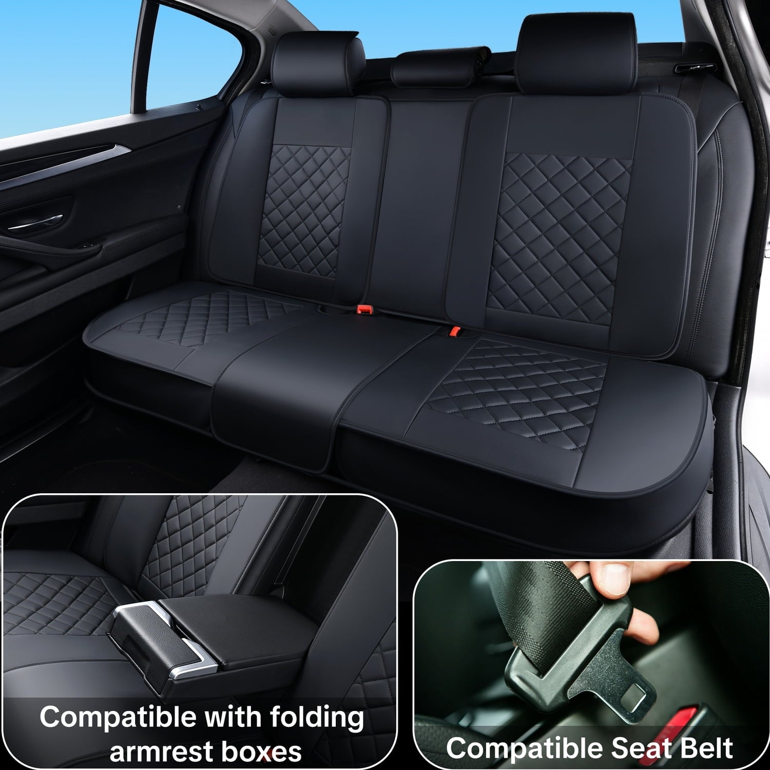 For Car Seat Covers for Hyundai All Models, 5 -Seats,Waterproof Breathable Leather Seat Covers, Non-Slip Lining, Compatible With Airbags, Enhances Interior Appearance