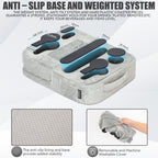 Couch Cup Holder Tray & Tablet Pillow Stand - Bed, Couch Caddy, Sofa - Holds Drinks, Snacks, Remotes, Phones, Tablet | Bed Cup Holder (Grey)