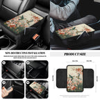 Jeiento Hummingbird 14 PCS Car Seat Cover Full Set Steering Wheel Cover Seat Belt Cover Trash Can Rear View Mirror Cover Flowers Coaster Center Console Cover Gear Shift Knob Cover Set Universal Fit