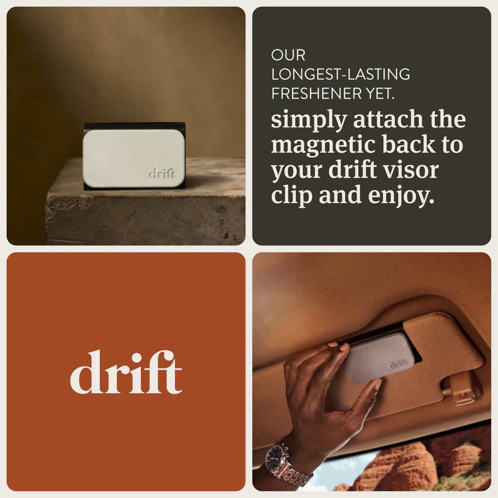 Drift Car Air Freshener - The Original Stone Air Freshener - Car Odor Eliminator - Long Lasting Scent - Metal Clip - Essential Oils - John Wick Scent 3 Pack Refill - NO CLIP INCLUDED