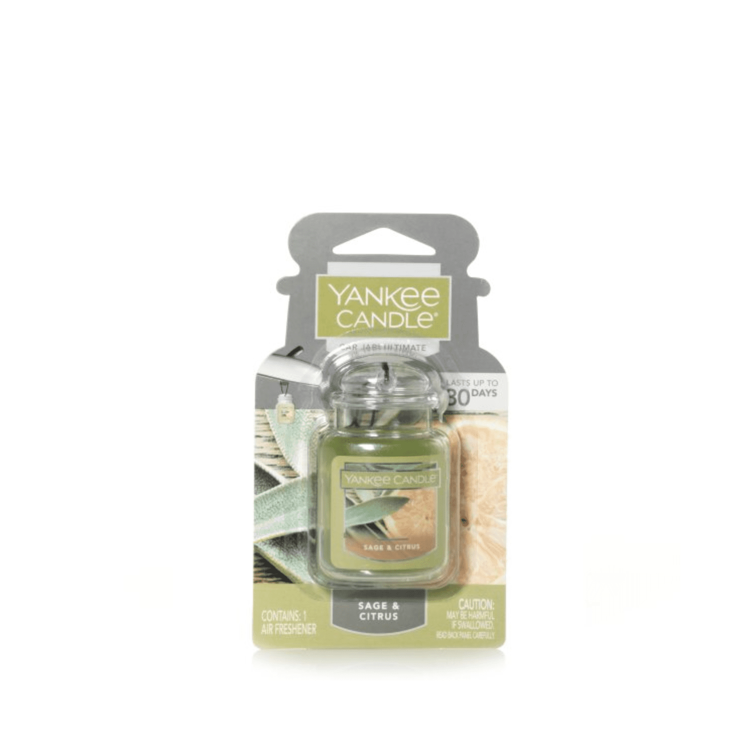 Yankee Candle Car Jar Ultimate Odor Neutralizing Air Freshener Sage & Citrus Scent - (Pack of 6)