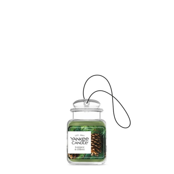 Yankee Candle Car Jar Ultimate Hanging Car Air Fresheners, Balsam & Cedar, 0.96 oz (Pack of 12)