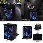Jeiento Galaxy Wolf 15 PCS Car Seat Cover Full Set with Steering Wheel Cover Seat Belt Strap Cover Trash Cans Rear View Mirror Cover Cup Coaster Keychain Air Vent Storage Bag Car Decor