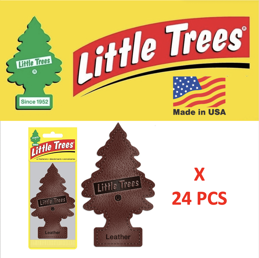 8 Pack Car Freshner 32290 Little Trees Air Freshener Leather Scent - 3 Trees per Package