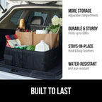 GORILLA GRIP Trunk Storage Organizer, Collapsible Container for Car Sedan or SUV, Black