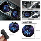 Jeiento Galaxy Wolf 15 PCS Car Seat Cover Full Set with Steering Wheel Cover Seat Belt Strap Cover Trash Cans Rear View Mirror Cover Cup Coaster Keychain Air Vent Storage Bag Car Decor