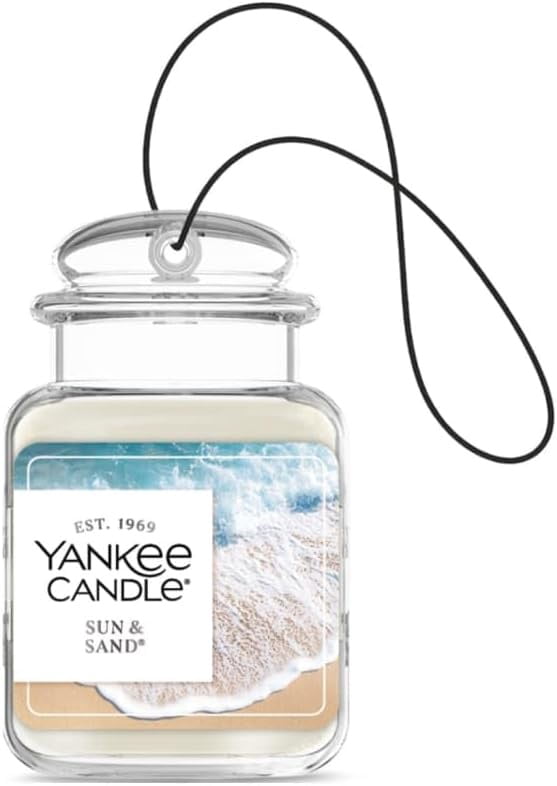 Yankee Candle Car Jar Ultimate Hanging Car Air Fresheners, Sun & Sand, 0.96 oz (Pack of 6)