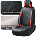 for Jeep Wrangler Unlimited Sport 2010-2022 Car Seat Cover, Waterproof PU Leather 5 Piece Full Set Non-slip Beautify Interior, Red Edge Car Seat Covers, Protect Car Seats